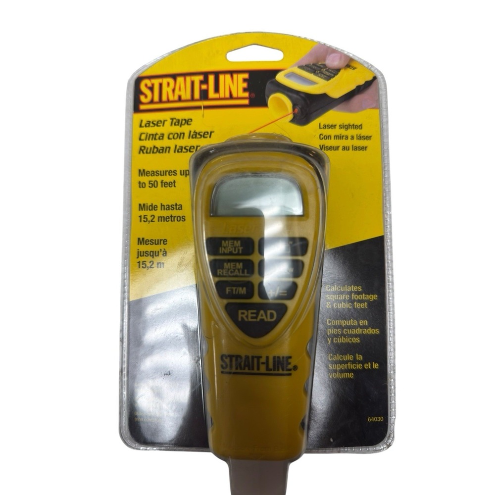 Strait-Line Laser‎ Tape Measure 50ft Digital Distance Measurer Tool